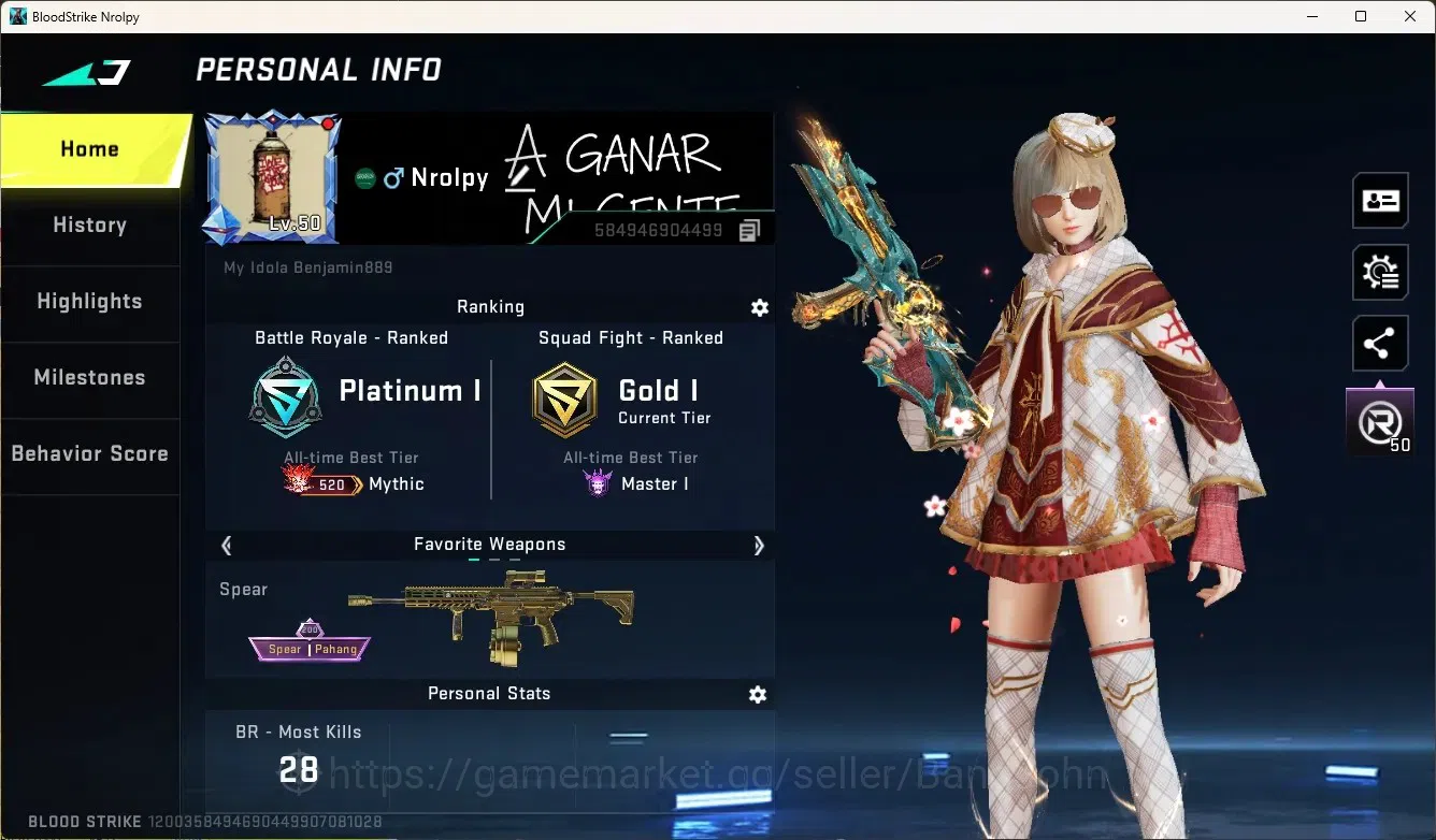 Blood Strike Accounts Others ASIA |1 Eternal Gun:UMP45-Infinite|3 Collab Gun|2 Limited Gun|8 Ultra Gun|Legendary 1