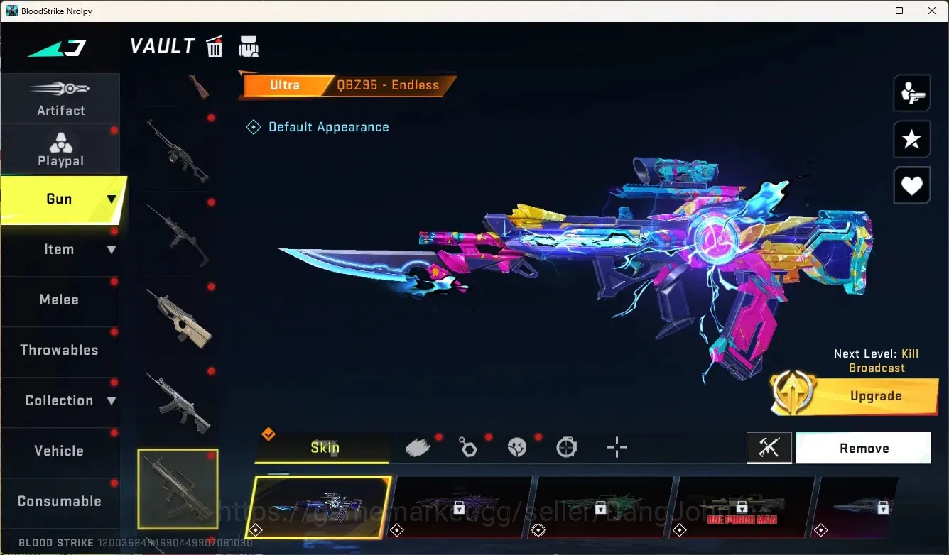 Blood Strike Accounts Others ASIA |1 Eternal Gun:UMP45-Infinite|3 Collab Gun|2 Limited Gun|8 Ultra Gun|Legendary 13