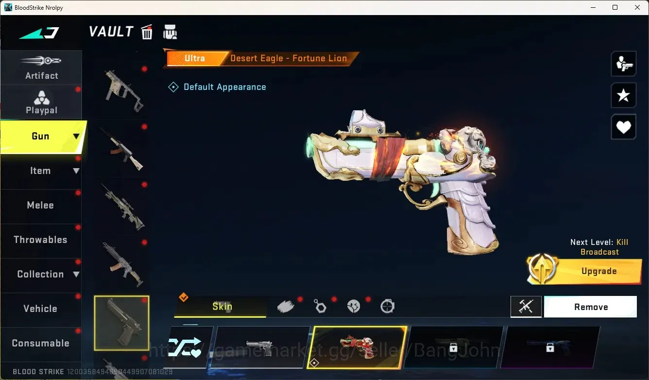 Blood Strike Accounts Others ASIA |1 Eternal Gun:UMP45-Infinite|3 Collab Gun|2 Limited Gun|8 Ultra Gun|Legendary 4