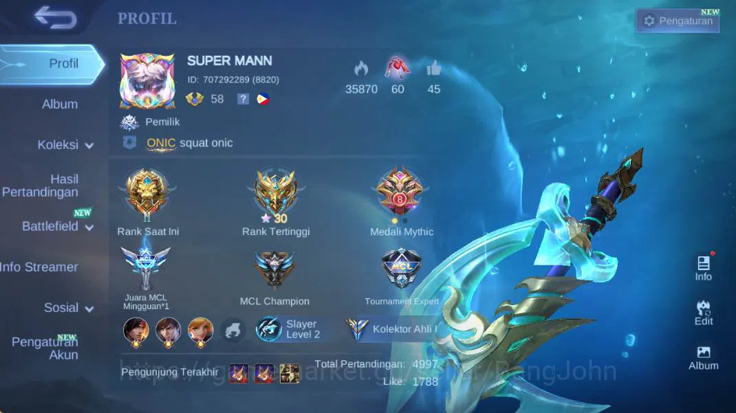 Mobile Legends: Bang Bang Accounts hero 114, skin 195 | KOF karina, saber freya, CC n image 1