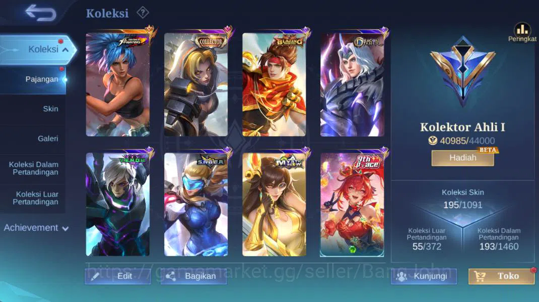 Mobile Legends: Bang Bang Accounts hero 114, skin 195 | KOF karina, saber freya, CC n image 2