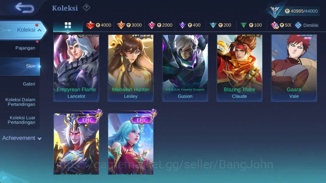 Mobile Legends: Bang Bang Accounts hero 114, skin 195 | KOF karina, saber freya, CC n image 6