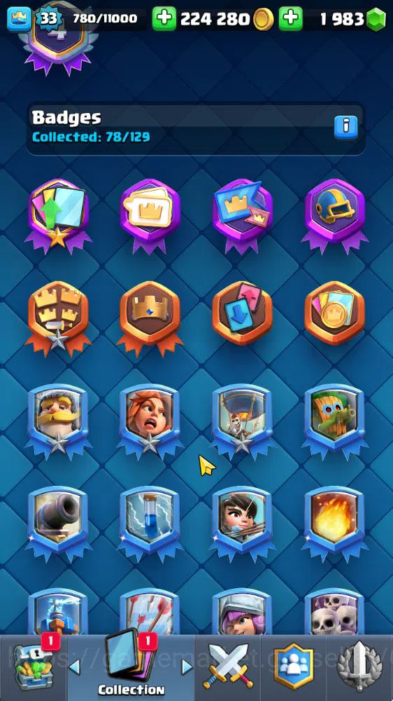 Clash Royale Accounts Midgame Lvl 33|Trophy 6006|1983 Gems|KTL 11|Limited Skin|Card 111|9 EVO 2 Champ 17 Legendary 33 Epic 10