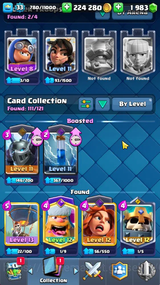 Clash Royale Accounts Midgame Lvl 33|Trophy 6006|1983 Gems|KTL 11|Limited Skin|Card 111|9 EVO 2 Champ 17 Legendary 33 Epic 12