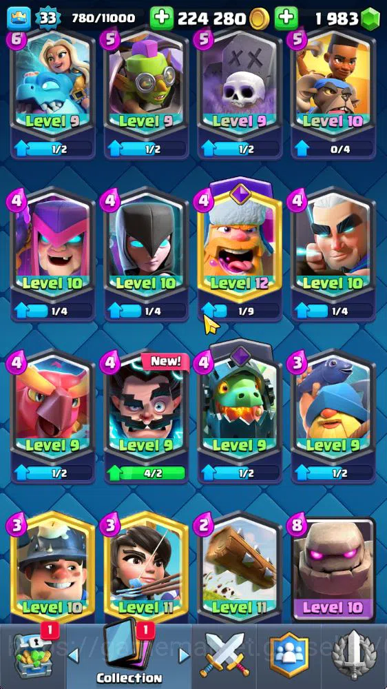 Clash Royale Accounts Midgame Lvl 33|Trophy 6006|1983 Gems|KTL 11|Limited Skin|Card 111|9 EVO 2 Champ 17 Legendary 33 Epic 14