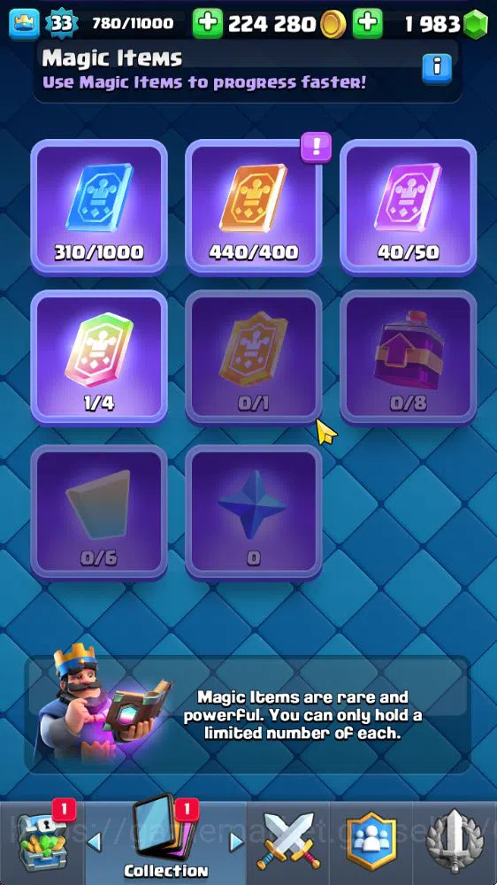 Clash Royale Accounts Midgame Lvl 33|Trophy 6006|1983 Gems|KTL 11|Limited Skin|Card 111|9 EVO 2 Champ 17 Legendary 33 Epic 6