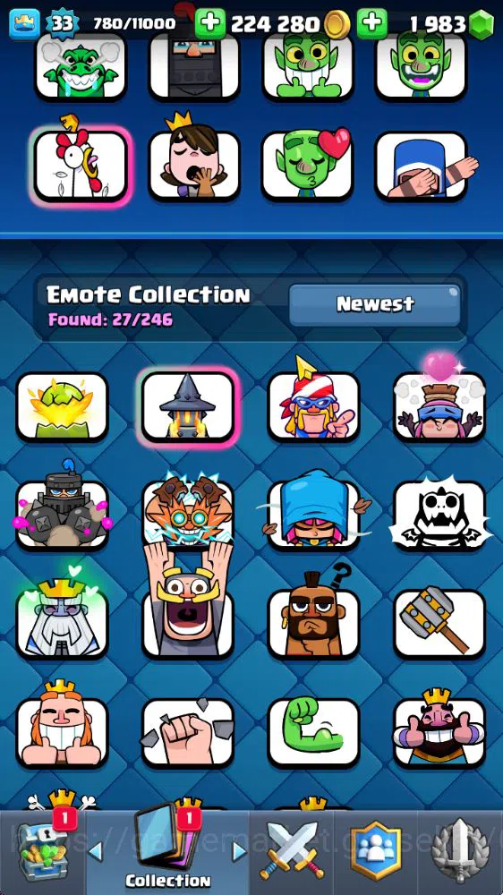 Clash Royale Accounts Midgame Lvl 33|Trophy 6006|1983 Gems|KTL 11|Limited Skin|Card 111|9 EVO 2 Champ 17 Legendary 33 Epic 7