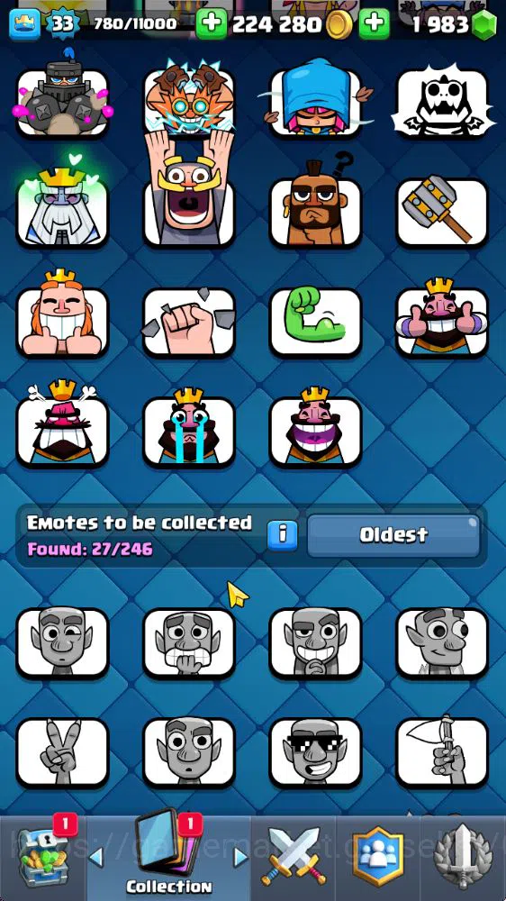 Clash Royale Accounts Midgame Lvl 33|Trophy 6006|1983 Gems|KTL 11|Limited Skin|Card 111|9 EVO 2 Champ 17 Legendary 33 Epic 8