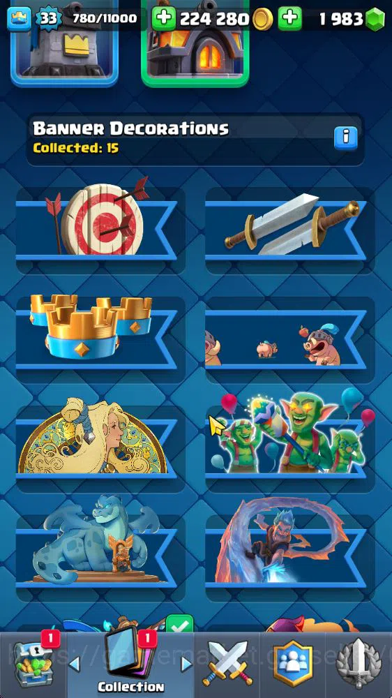 Clash Royale Accounts Midgame Lvl 33|Trophy 6006|1983 Gems|KTL 11|Limited Skin|Card 111|9 EVO 2 Champ 17 Legendary 33 Epic 9
