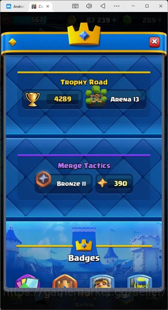 Clash Royale Accounts Mobile |KTL 567|Trophy 4319|Arena 13|Card 68/121|P image 2