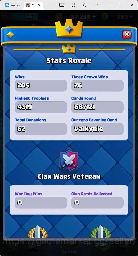 Clash Royale Accounts Mobile |KTL 567|Trophy 4319|Arena 13|Card 68/121|P image 4