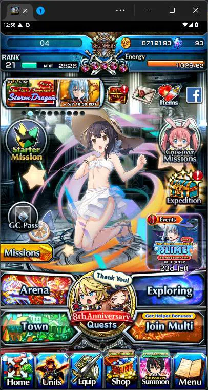 GLOBAL|8 Ascend|Rank 21 |, Summer Miyu TW, Chloe, Houka Inumuta, Uzu Sanageyama, Sayaka Miki, Kingsoul Orvell etc|Check SS|GS200B Grand Summoners Others GLOBAL|8 Ascend|Rank 21 |, Summer Miyu TW, Chloe, image 1