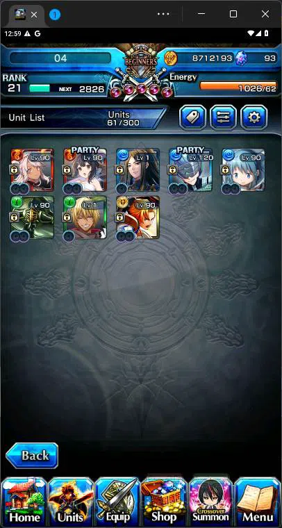 Grand Summoners Accounts Others GLOBAL|8 Ascend|Rank 21 |, Summer Miyu TW, Chloe, Houka Inumuta, Uzu Sanageyama, Sayaka 5