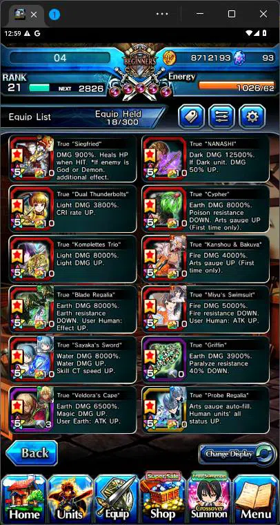 Grand Summoners Accounts Others GLOBAL|8 Ascend|Rank 21 |, Summer Miyu TW, Chloe, Houka Inumuta, Uzu Sanageyama, Sayaka 6