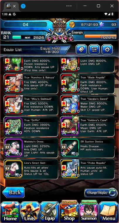 Grand Summoners Accounts Others GLOBAL|8 Ascend|Rank 21 |, Summer Miyu TW, Chloe, Houka Inumuta, Uzu Sanageyama, Sayaka 8