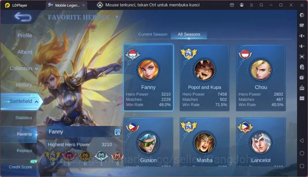 Mobile Legends: Bang Bang Accounts Global |Hero 118|Skin 292|Renowned|Prime Beatrix|K image 4