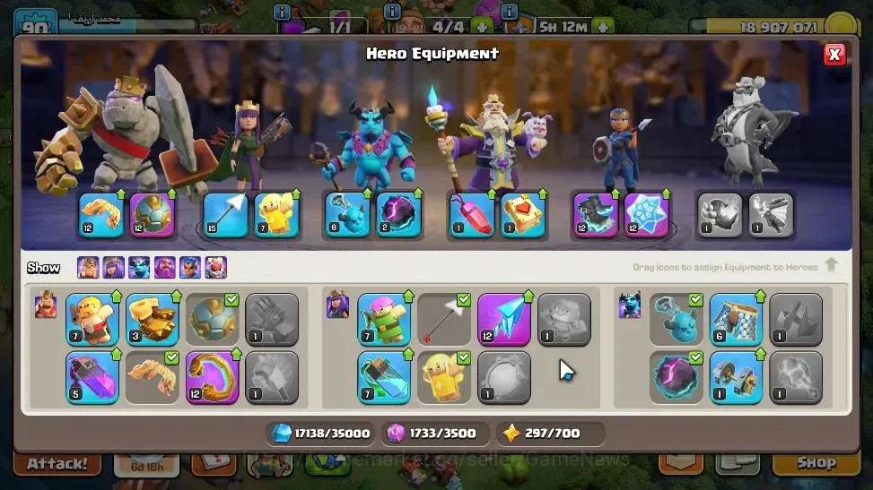 Clash of Clans Accounts LV 90|TH 14-BH 7|HH 7|Limited Skin|BK 23,AQ 24,GW  image 10