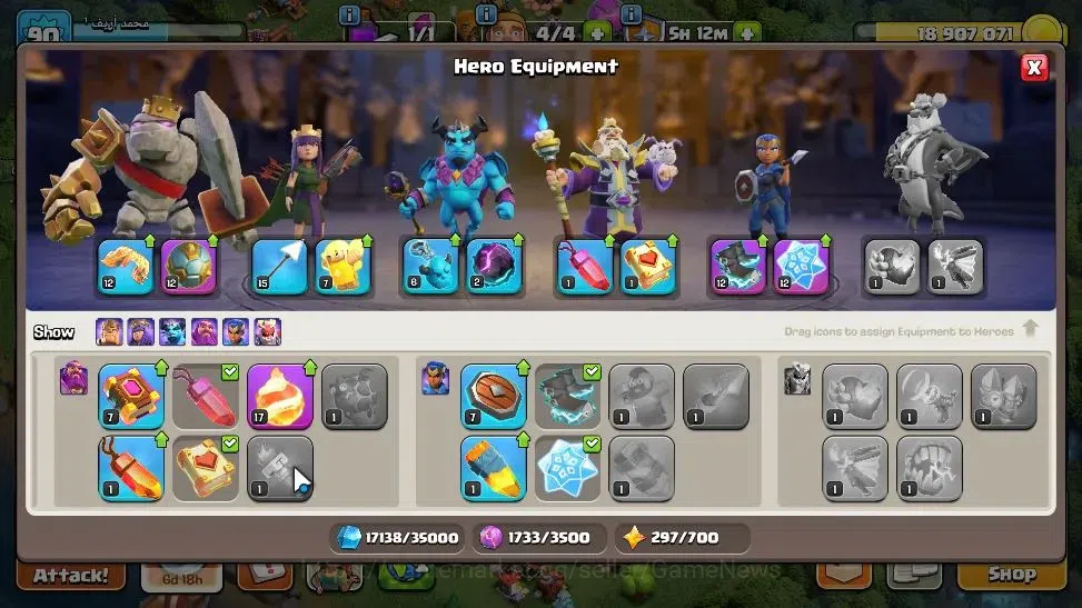 Clash of Clans Accounts LV 90|TH 14-BH 7|HH 7|Limited Skin|BK 23,AQ 24,GW  image 11