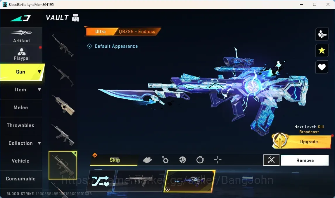 Blood Strike Accounts Others ASIA | Ultra Guns: QBZ95-Endless, AUG-Apocalypse | 6 Ultra Guns | 2 Ultra Strikers: HANK-Tricky 1