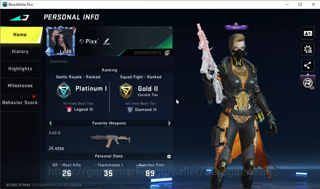 Blood Strike Accounts ASIA|Collab EVA Katya,Scar + Limit RPK-Vermi,MP155 image 2