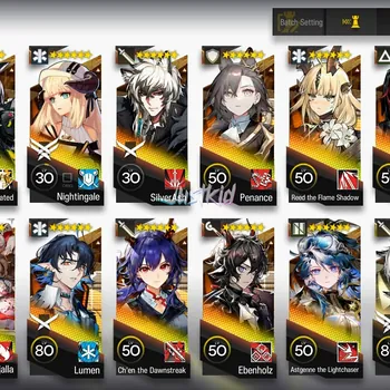 Arknights Accounts Starter ARKNIGHTS GLOBAL EARLYMID 15*6 , 2 LIMITED SAKIKO,SILVERASH ALTER , LEMUEN,BLAZE,EYJA,JESSICA