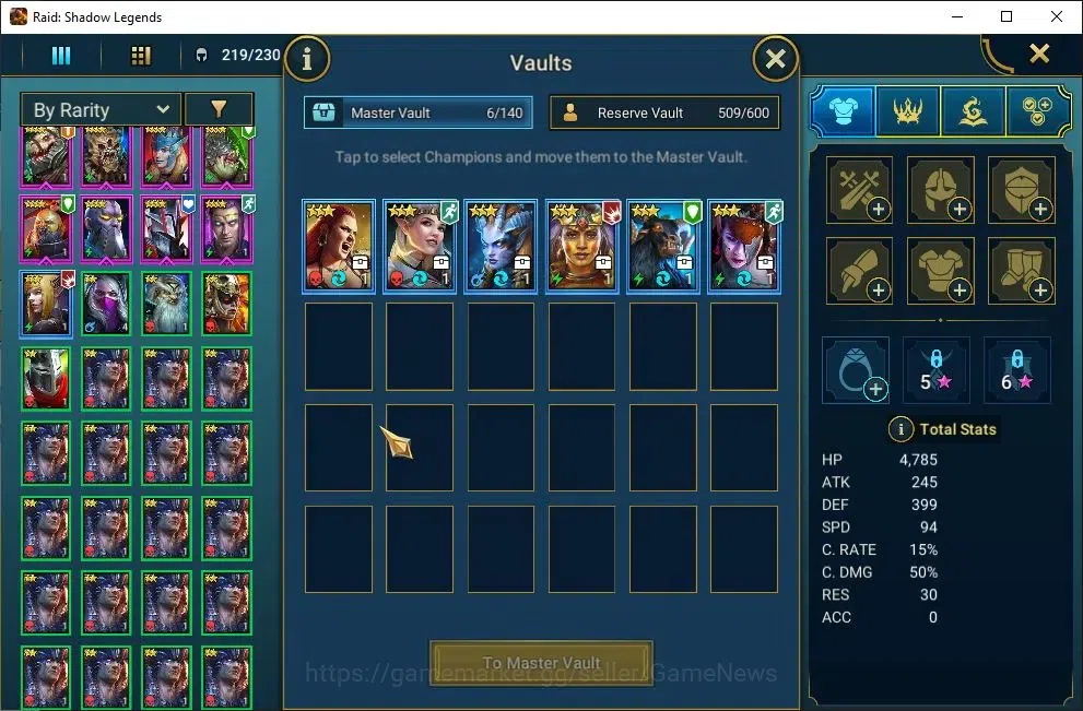 Raid: Shadow Legends Accounts Mid-Game Lv42 1,2M Power|2 Mythic(Lazarius,Androc)|26 10