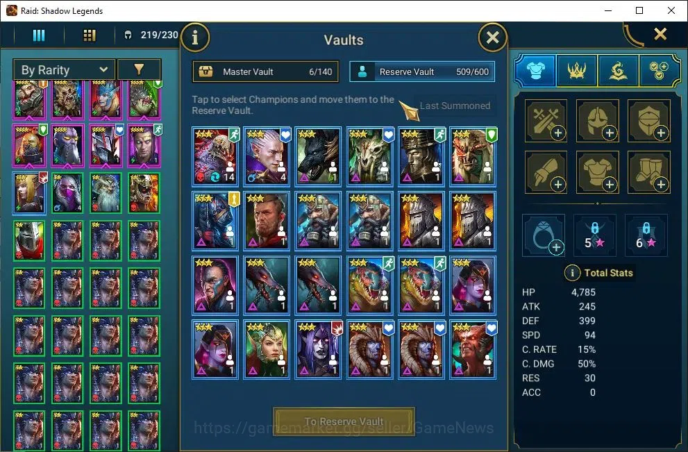 Raid: Shadow Legends Accounts Mid-Game Lv42 1,2M Power|2 Mythic(Lazarius,Androc)|26 11