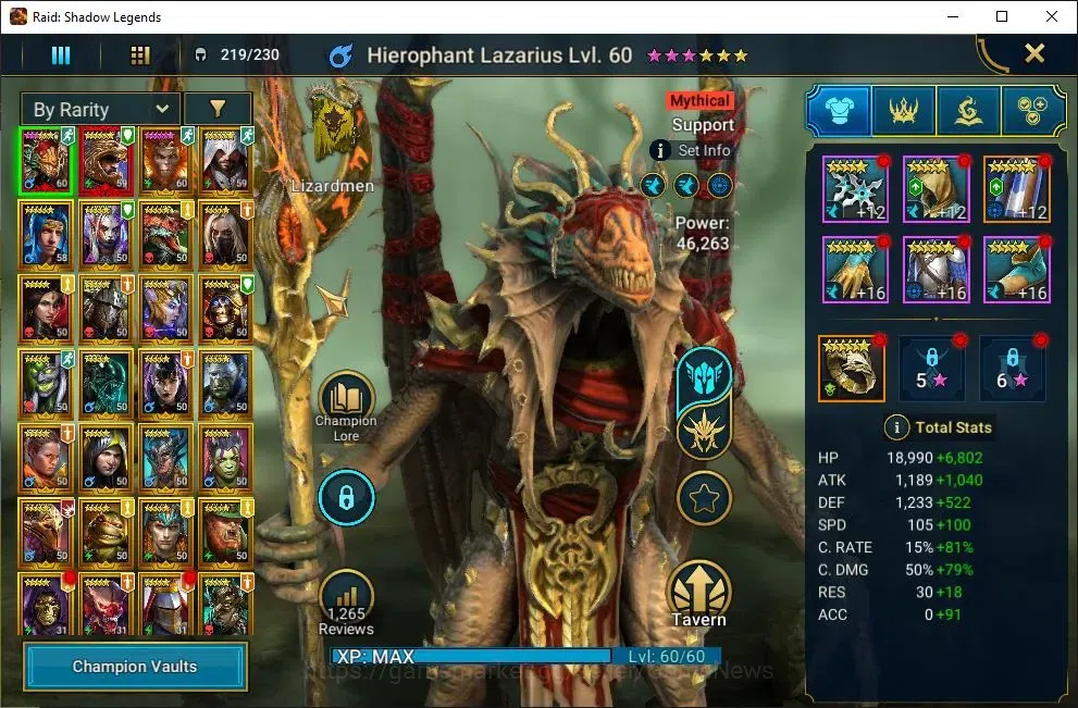 Raid: Shadow Legends Accounts Mid-Game Lv42 1,2M Power|2 Mythic(Lazarius,Androc)|26 4