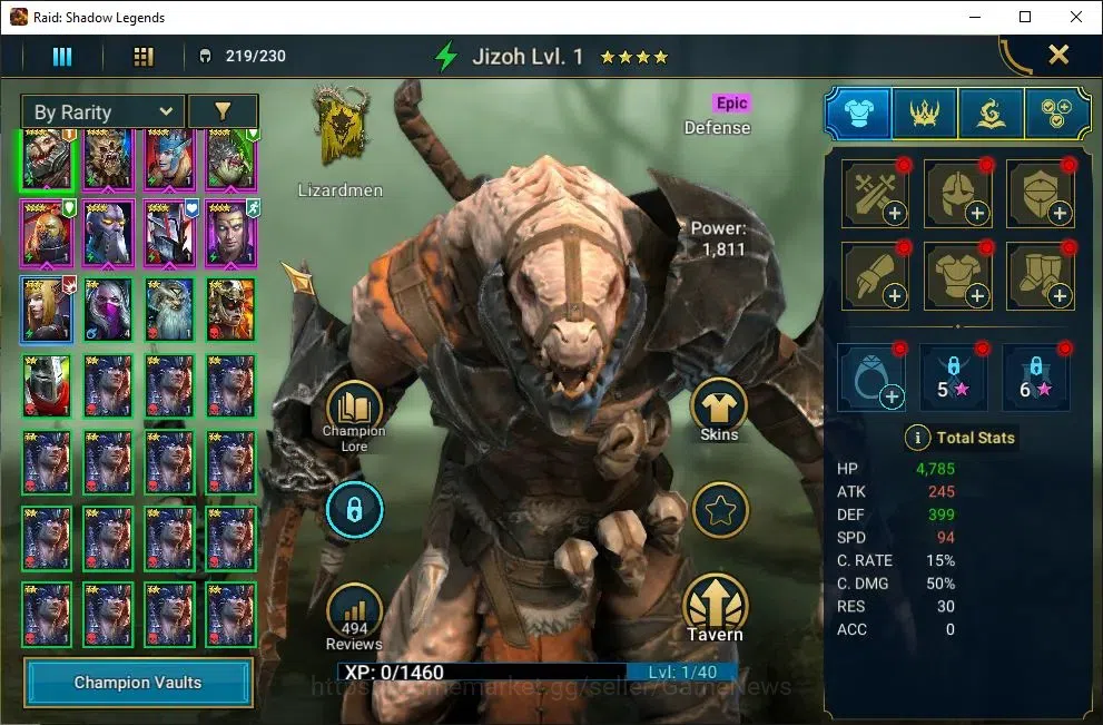 Raid: Shadow Legends Accounts Mid-Game Lv42 1,2M Power|2 Mythic(Lazarius,Androc)|26 9
