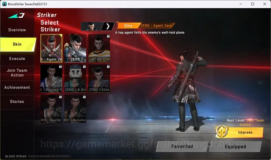 Blood Strike Accounts Others ASIA | 1 ULTRA Striker: ZERO-Agent Zero|2 LEGENDARY Gun: Kala, HK416|1 Epic Name-Changing 6