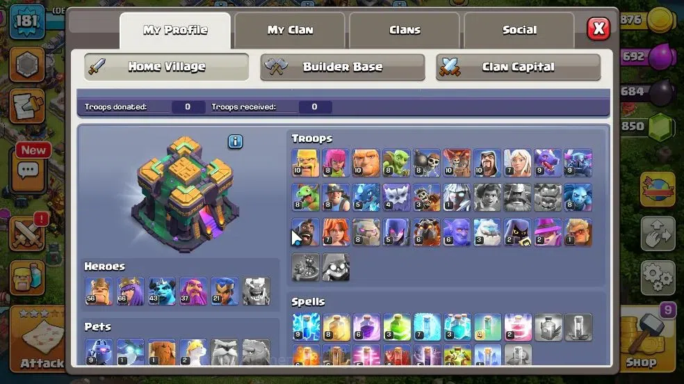 Clash of Clans Accounts LV 181|TH 14-BH 9|Limited Skin|BK 56,AQ 68,GW 37,M image 4
