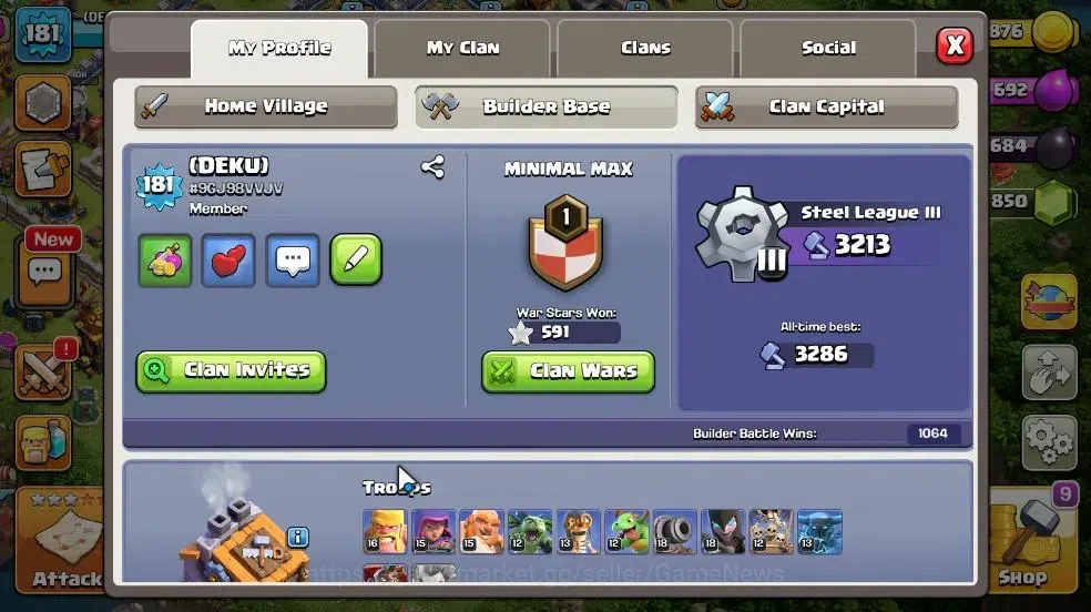 Clash of Clans Accounts LV 181|TH 14-BH 9|Limited Skin|BK 56,AQ 68,GW 37,M image 6