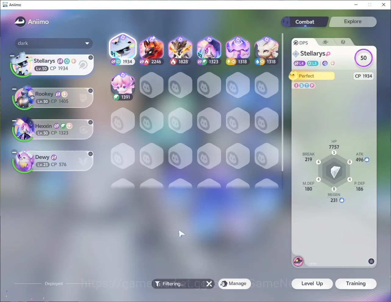Aniimo Accounts Mid Game NA|Lv 47|7 Prismana (Stellarys SP8,Inferlupa SP5,Scrochhowl SP8,Irisalis,etc)|9 Sparkling,9 1