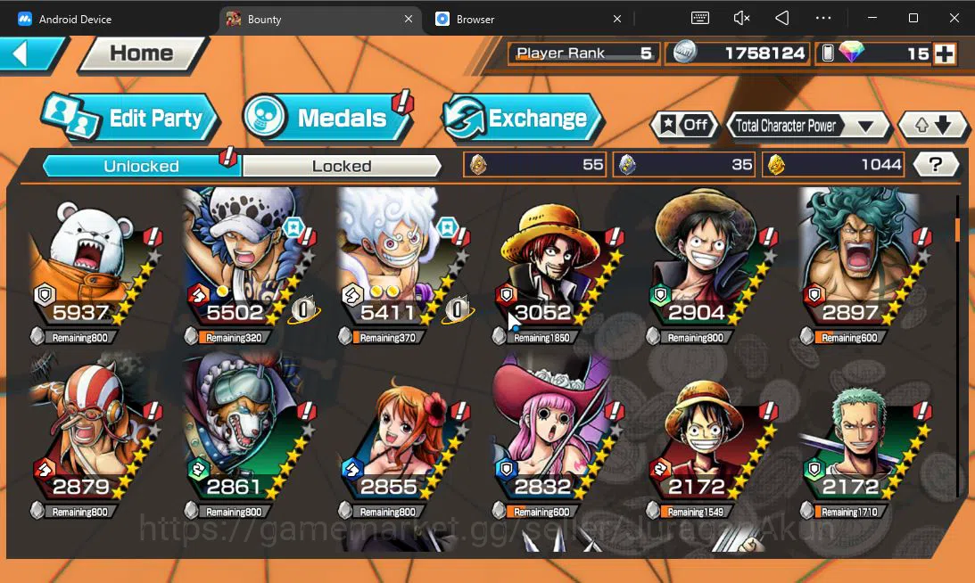 One Piece Bounty Rush Accounts Global | 2 META EX | TFE Luffy, WI Trafalgar Law | image 5