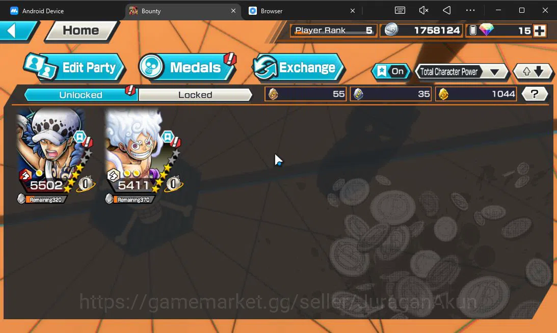 One Piece Bounty Rush Accounts Global | 2 META EX | TFE Luffy, WI Trafalgar Law | image 6