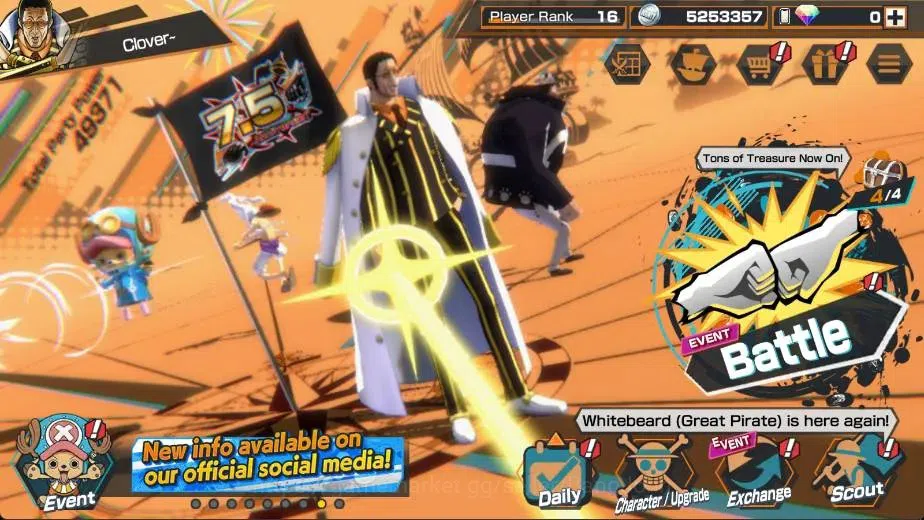 One Piece Bounty Rush Accounts High-End Global | EX 3 Max | GF 2807 | PR 16 | Gol D. Roger Max,Monkey D. Luffy Max,Borsalino 1