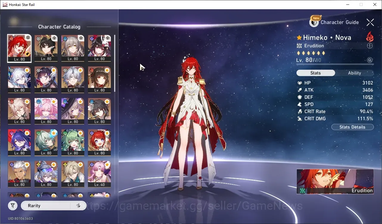 Honkai Star Rail Accounts Others ASIA|TL 70|26 Limited (HimeNova,Phainon,The Herta,Acheron E2,Kafka,Yaoguang)+Sign 1