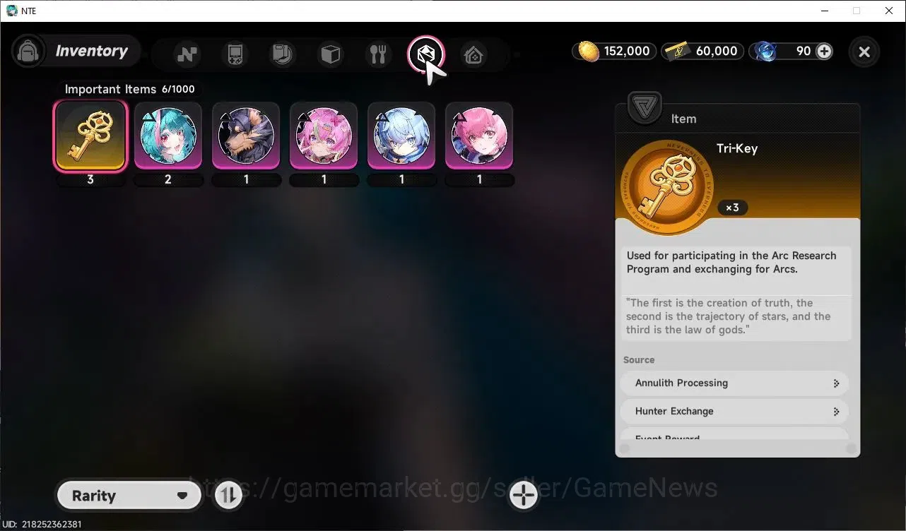 Neverness to Everness Accounts Global EU|HL 3| 3 SSR Baicang, Daffodill, Fadia |6 SR|1 S Arc|Underboss Glider|Male MC|Log 10