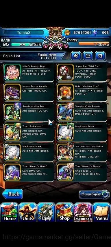 Grand Summoners Accounts Global|Rank 95|662 cc|12 Ascend+4 TW|(Kamijo,Fen,R image 11