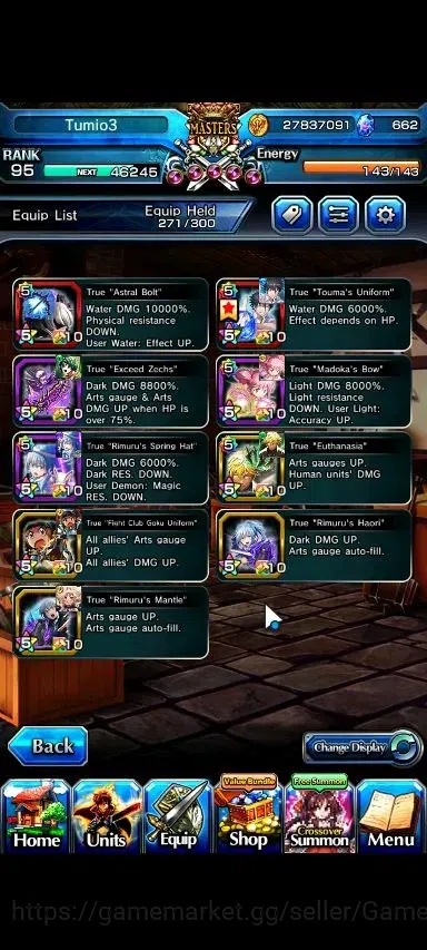 Grand Summoners Accounts Global|Rank 95|662 cc|12 Ascend+4 TW|(Kamijo,Fen,R image 5