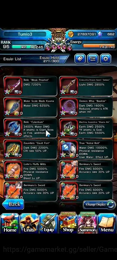 Grand Summoners Accounts Global|Rank 95|662 cc|12 Ascend+4 TW|(Kamijo,Fen,R image 9