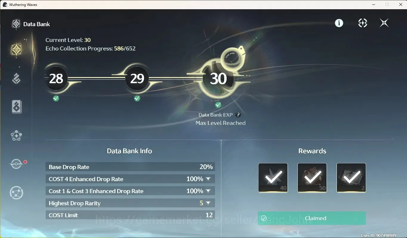 Wuthering Waves Accounts Starter SEA|UL 48|Rank 5|2 Char Limited [Galbrena RC2,Luuk Herssen RC1]+Sign,Rebecca|Mc 10