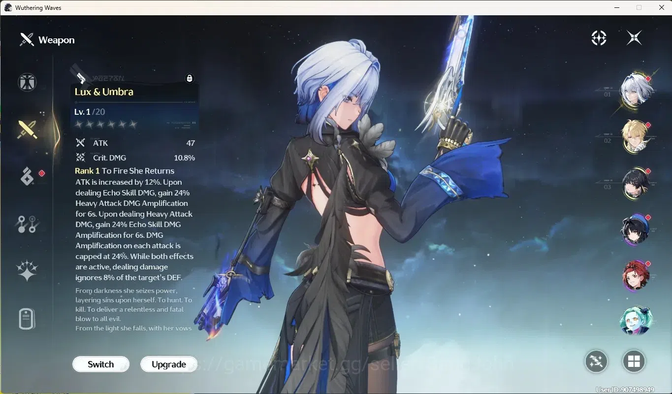 Wuthering Waves Accounts Starter SEA|UL 48|Rank 5|2 Char Limited [Galbrena RC2,Luuk Herssen RC1]+Sign,Rebecca|Mc 4
