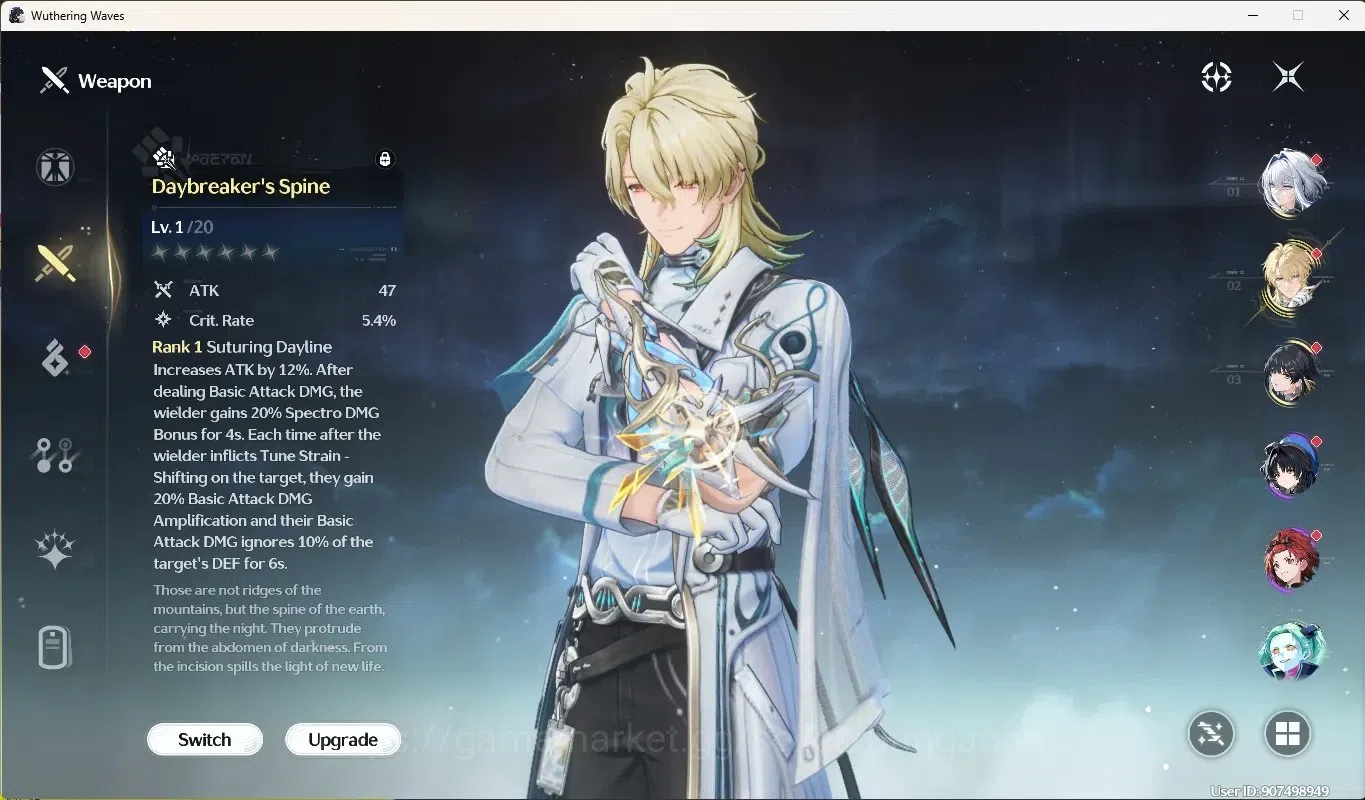 Wuthering Waves Accounts Starter SEA|UL 48|Rank 5|2 Char Limited [Galbrena RC2,Luuk Herssen RC1]+Sign,Rebecca|Mc 6