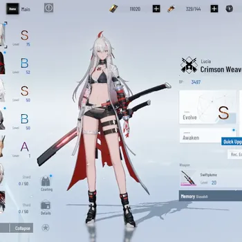 Punishing: Gray Raven Accounts Starter ASIA|Lv 45|11k BC +3k YC +8k BlueC|S Lucia Crimson Weave, S No 21 Feral|1 S