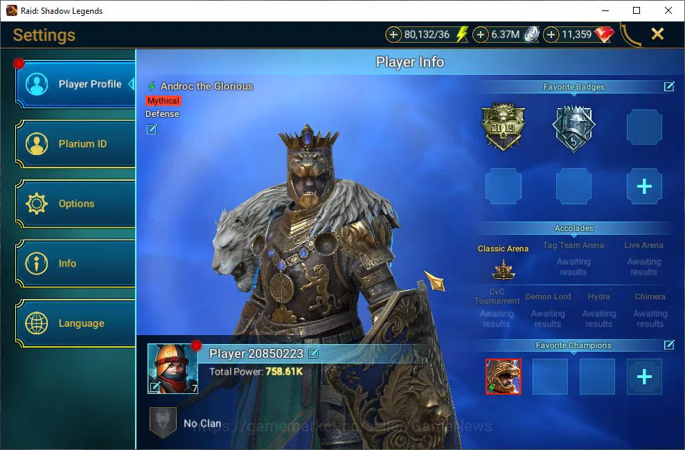Raid: Shadow Legends Accounts Starter Lv7 758K Power|1 Mythic(Androc)+22 2