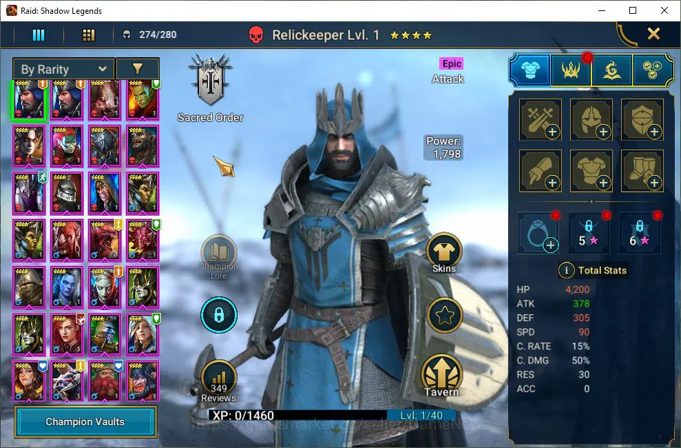 Raid: Shadow Legends Accounts Starter Lv7 758K Power|1 Mythic(Androc)+22 5