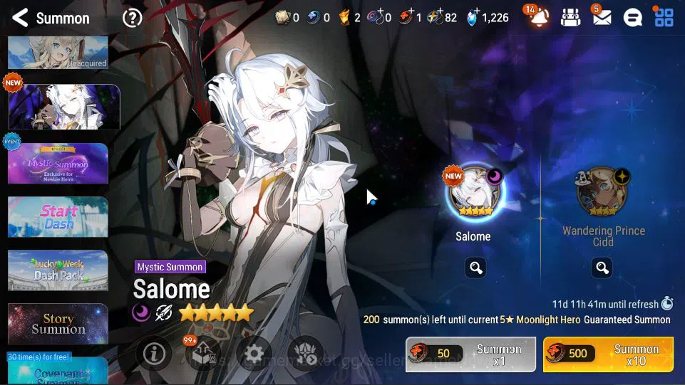 Epic Seven Accounts Starter GLOBAL UNVERIF|13 ML(Salome,WOTM Tenebria,Etc)+Setsuka,Ruiza|Poh ON+Fresh Teater|1,2K 14
