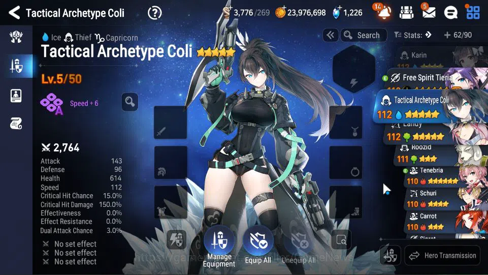 Epic Seven Accounts Starter GLOBAL UNVERIF|13 ML(Salome,WOTM Tenebria,Etc)+Setsuka,Ruiza|Poh ON+Fresh Teater|1,2K 2