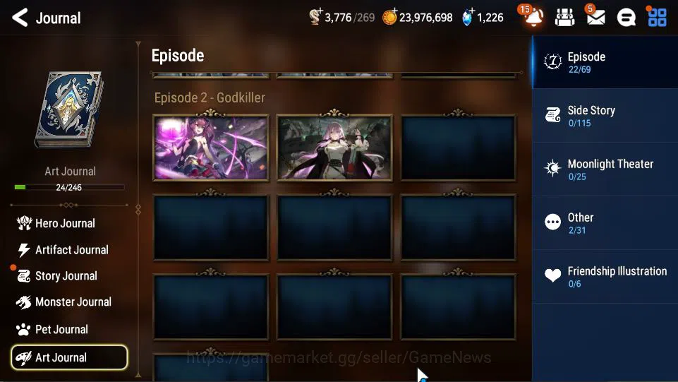 Epic Seven Accounts Starter GLOBAL UNVERIF|13 ML(Salome,WOTM Tenebria,Etc)+Setsuka,Ruiza|Poh ON+Fresh Teater|1,2K 20